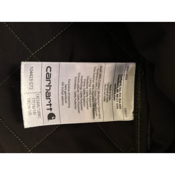 Carhartt Women's XL Rugged Flex Relaxed Fit Canvas Insulated Rib Collar Vest - Picture 9 of 9